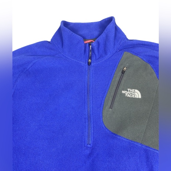 The North Face 1/4 Zip Fleece Blue Gray Light Jacket Mens Large - Picture 3 of 6